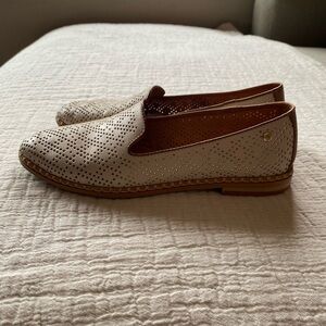 Women's Perforated Cream Loafers